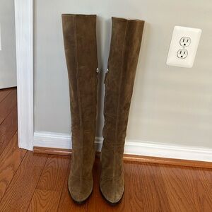Knee high Zara faux suede tan boots